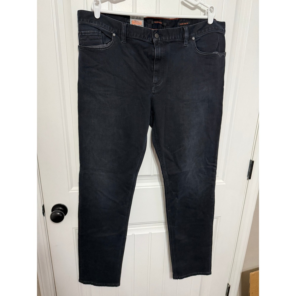 Alberto Pants Mens 40x34 Regular Slim Fit Stretch Dark Wash Denim NEW